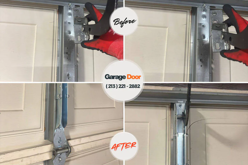 Before and after: garage door repair Salina, OK